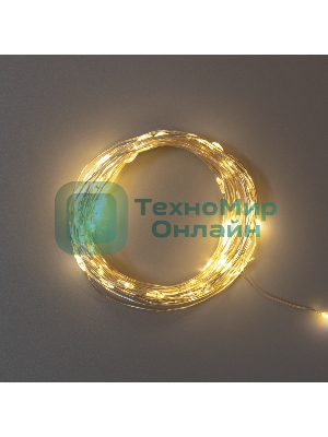 Гирлянда Neon-night Роса 10м, 100 LED, теплый белый, IP44, на батарейках 3хАА, с пультом 8 режимов
