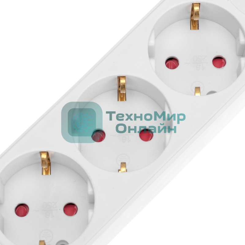 Удлинитель Rexant STANDARD 3 гнезда, 5 м, 3х1,0 мм², с/з, с выключателем, 2 USB, белый