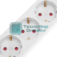 Удлинитель Rexant STANDARD 3 гнезда, 5 м, 3х1,0 мм², с/з, с выключателем, 2 USB, белый