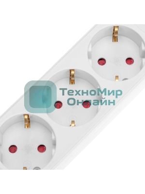 Удлинитель Rexant STANDARD 3 гнезда, 5 м, 3х1,0 мм², с/з, с выключателем, 2 USB, белый