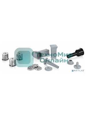 Мясорубка электрическая Bosch MFW68640 черный, 2200 Вт, 4.3 кг/мин, реверс, металлический лоток, насадки - 5