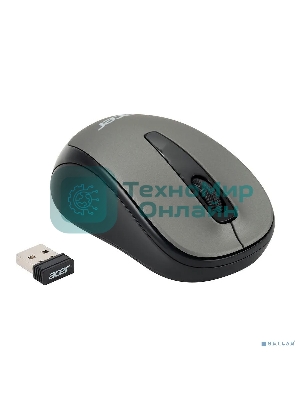Мышь беспроводная Acer OMR134 серый, 1000 dpi, радиоканал, USB, кнопки - 3