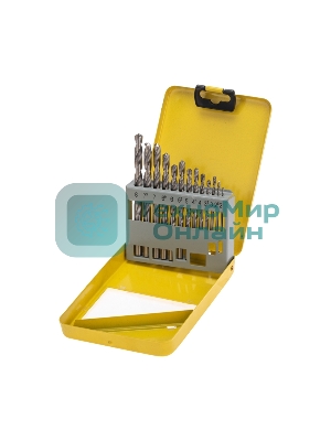 Набор сверл по металлу, 2-8мм (через 0,5мм), HSS, цилиндрический хвостовик, металлический кейс, 13 шт. Kranz