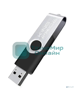 Флешка USB KingPrice KPFD2 (KPFD2A032ABK), 32Gb, USB 2.0, R/W 20/10, черный/сере