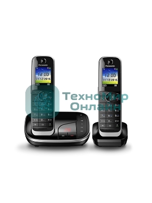 Телефон беспроводной (DECT) Panasonic KX-TGJ322RUB черный (труб. в компл.:2шт) автооветчик АОН