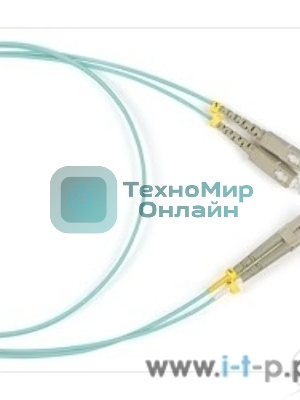 Патч-корд Hyperline FC-D2-503-LC/­PR-LC/­PR-H-3M-LSZH-AQ (FC-503-LC-LC-10G-3M) Патч-корд волоконно-оптический (шнур) MM 50/­125(OM3), LC-LC, duplex, LSZH, 3 м