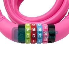 Тросовый кодовый замок взломостойкий для велосипедов и колясок Четыре сезона 150 см розовый 79-0214