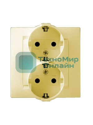 Розетка 2-м СП Simon15 с заземл. сл. кость Simon 1590459-031