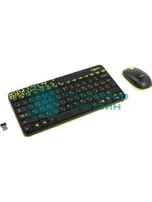 Комплект клавиатура + мышь Logitech Wireless Desktop MK240 Nano черный Retail Combo