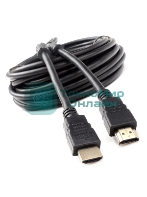 Кабель HDMI Cablexpert CCF2-HDMI4-10M, 19M/19M, v2.0, медь, позол.разъемы, экран, 2 фер.кольца, 10м, черный, пакет