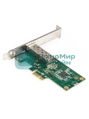 Сетевой адаптер ExeGate EXE-i210-F1 (PCI-E x1 v2.0, порт 1xSFP (медный), 10/100/1000Mbps, Gigabit Server NIC Intel Chipset I210-F1)