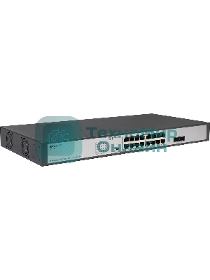 Коммутатор Unmanaged Switch 16x1000Base-T PoE, 2x1000Base-X SFP, PoE Budget 200W, Long-range PoE up to 250m, 19