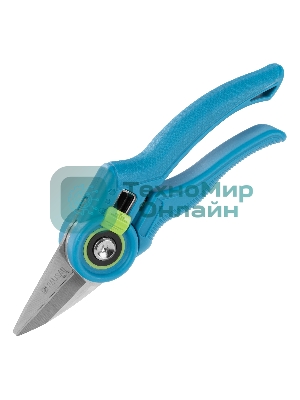 Секатор цветочный Palisad LUXE 215 мм, регулировка захвата, пластиковые рукоятки