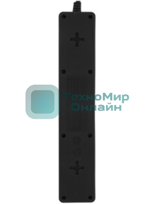 Сетевой фильтр Smartbuy SBSP-50-K One, 10А, 2 200 Вт, 5 розеток, длина 5,0 м, черный (SBSP-50-K)/35