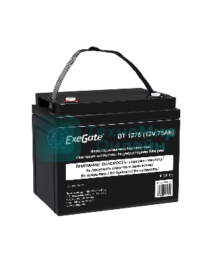 Аккумуляторная батарея ExeGate DT 1275 (12V 75Ah, под болт М6)