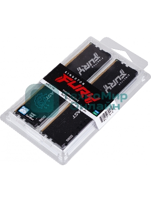Оперативная память Kingston Fury Beast, DDR5, 32GB (2x16GB), 5200MHz, CL40, DIMM, радиатор, черный