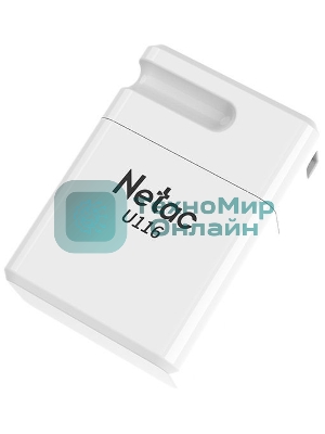 Флешка USB Netac U116 (NT03U116N-004G-20WH), 4Gb, USB 2.0, R/W 70/30, белый
