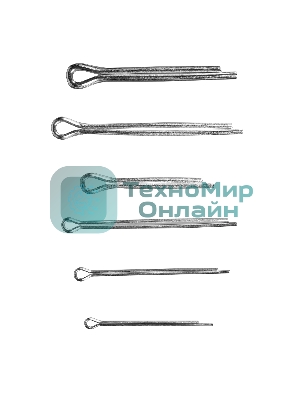 Набор шплинтов Сибртех, S головки х L: 3,2x50, 4x64, 4,8x76, 6,4x50, 6,4x76, 8x64 мм, 144 предметов