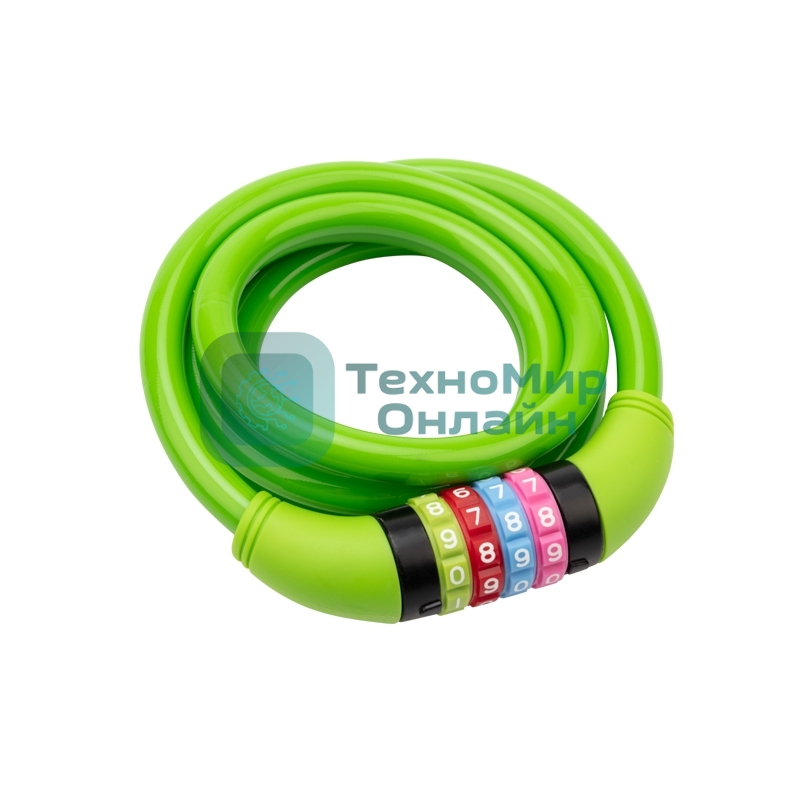 Тросовый кодовый замок взломостойкий для велосипедов и колясок Четыре сезона 150 см зеленый 79-0213