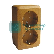 Розетка 2-м ОП Этюд Дача 16А защ. шторки с заземл. бук SchE PA16-008T