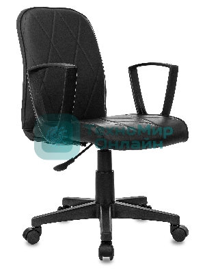 Кресло Бюрократ CH-327 черный, экокожа, 120 кг, механизм качания