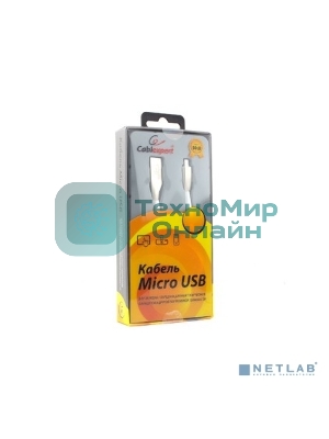 Кабель USB2.0 Cablexpert CC-G-mUSB01W-3M, AM/microB, серия Gold, длина 3м, белый, блистер