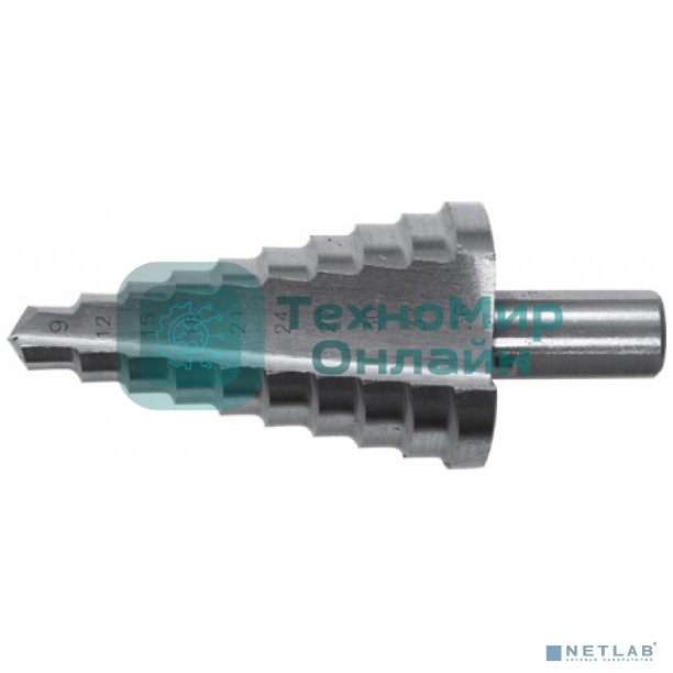 Сверло FIT IT ступенчатое HSS по металлу, 9 ступеней, 4-20 мм. 36395