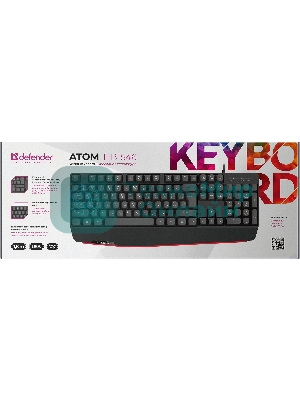 Клавиатура проводная Defender Atom HB-546, USB, черный