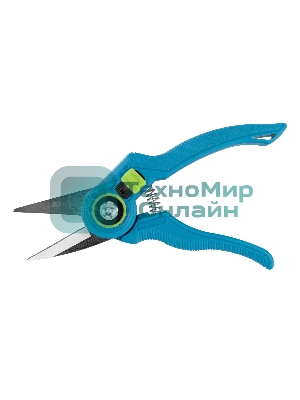 Секатор цветочный Palisad LUXE 215 мм, регулировка захвата, пластиковые рукоятки