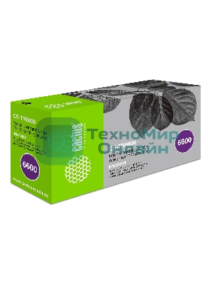 Картридж лазерный Cactus CS-TN6600 черный (6000 стр.) для Brother HL-1030/1230/1240/1250/1270N/1440/1450/1470N
