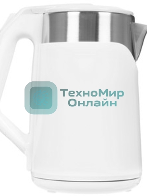 Электрочайник Centek CT-0023 белый, 2.0 л, 2000 Вт, скрытый нагревательный элемент