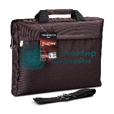 Сумка для ноутбука ExeGate EX212308RUS Start S15 Charcoal, темно-коричневая, полиэстер, для ноутбуков до 15.6