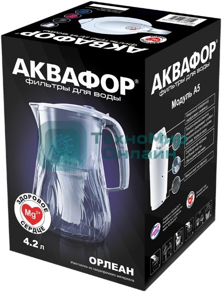 Фильтр-кувшин Аквафор ОРЛЕАН (А7)модель Р140А7FM (белый)