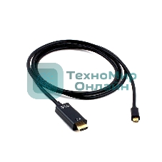 Кабель Cablexpert mDP-HDMI, 20M/19M, 1.8м, черный, позол.разъемы, пакет (CC-mDP-HDMI-6)