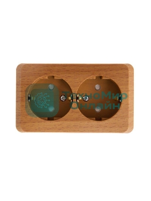 Розетка 2-м ОП Этюд Дача 16А защ. шторки с заземл. бук SchE PA16-008T