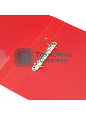Папка на 2-х D-кольцах Бюрократ -0840/2DRED A4 пластик 0.8мм кор.40мм внут.и торц.карм красный