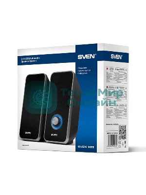 Акустическая система 2.0 SVEN 325, черный, USB, мощность 2x3 Вт(RMS) SVEN 325, черный, USB, акустическая система 2.0, мощность 2x3 Вт(RMS)