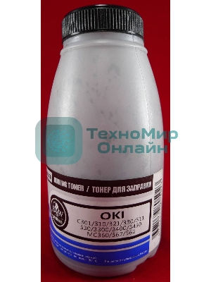 Тонер OKI C301/C321/C310/C330/C331/C510/C511/C530/C531/C3300/C3400/C3450/C3520/C3530/C3600/MC350/MC351/MC352/MC360/MC361/MC362/MC561/MC562 Black (фл., 70г) B&W Premium (Tomoegawa) - фас.России