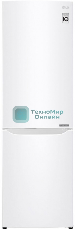Холодильник LG GA-B419SWJL белый двухкамерный 223/79л морозилка снизу, No Frost