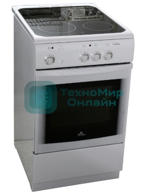 Электрическая плита De Luxe 506003.04ЭС белый, конфорок - 3 шт, духовка - 60 л, 87 см x 50 см x 60 см