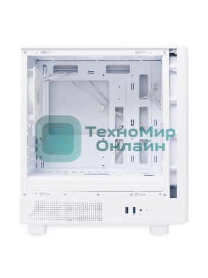 Компьютерный корпус HSPD M310, Mesh Mini-tower, белый, TG, 0.4 SPCC, 3x120мм ARGb mATX, mITX 180/280/160мм 1x2.5
