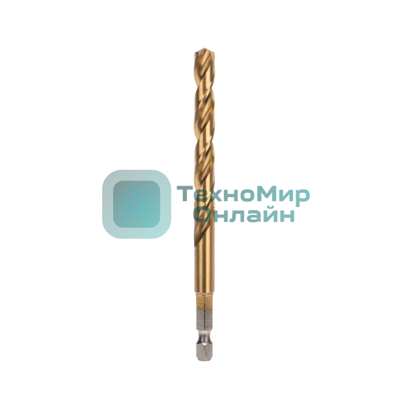 Сверло по металлу, 8мм, Р6М5, ТИТАН, шестигранный хвостовик (1 шт. в упаковке) DIN 338 Kranz