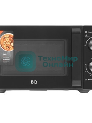 Микроволновая печь BQ MWO-20004SM/W черный, 20 л, 700 Вт, переключатели - поворотный механизм