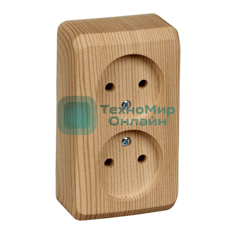 Розетка 2-м ОП Этюд Дача 16А IP20 без заземл. бук SchE PA16-005T