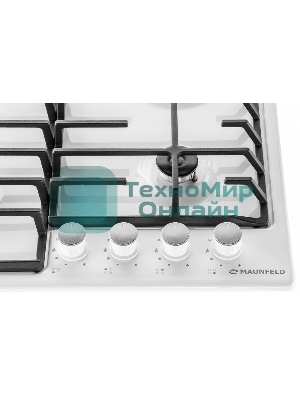 Газовая варочная панель Maunfeld EGHE.64.6CW/G, 4 конфорки, эмалированная сталь, белый