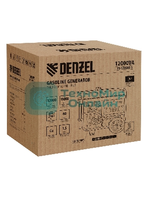 Электрогенератор бензиновый Denzel PS-120EAD-3, 12 кВт, 110 дБ, 180 кг