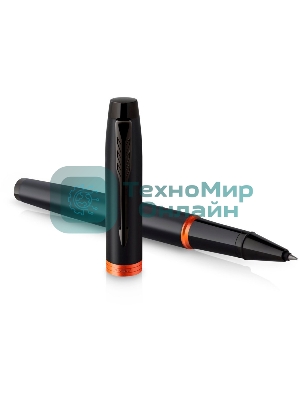 Ручка роллер Parker IM Vibrant Rings T315 (CW2172945) Flame Orange PVD, F, черные чернила, подарочная коробка