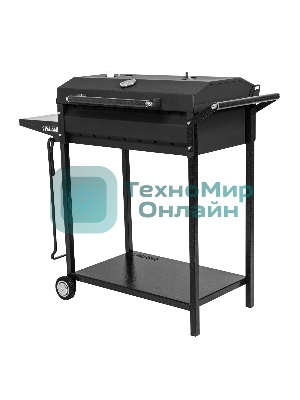 Мангал Palisad Camping на колесах с крышкой-барбекю, 662х390х920, сталь 2 мм, термометр, кочерга