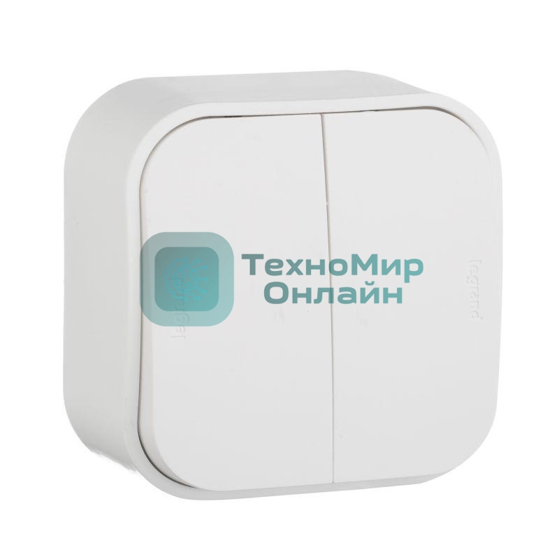 Выключатель 10A 2-клав., белый Quteo 