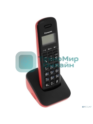 Телефон беспроводной (DECT) Panasonic KX-TGb610RUR, Монохромный, АОН, черный/красный